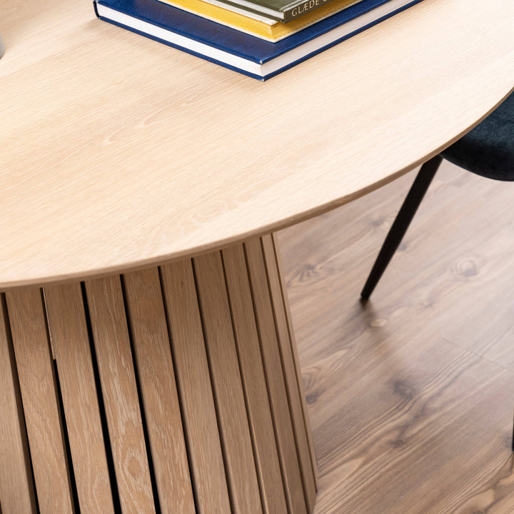 Christo Round Dining Table in White Oak - TidySpaces