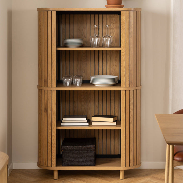 Colima Bookcase in Oak - TidySpaces