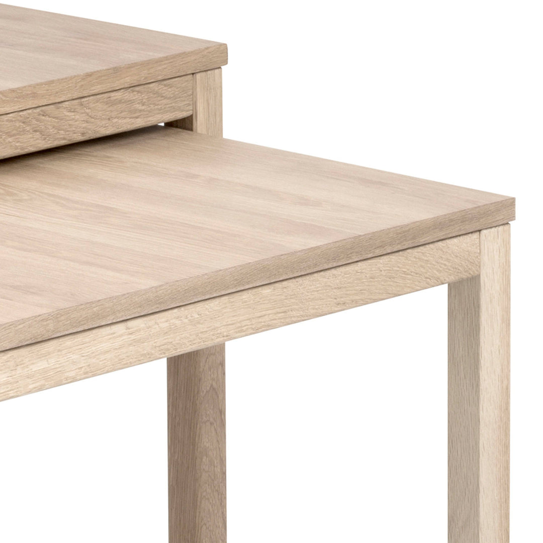 Cornus Coffee Table in White Oak Set of 2 - TidySpaces