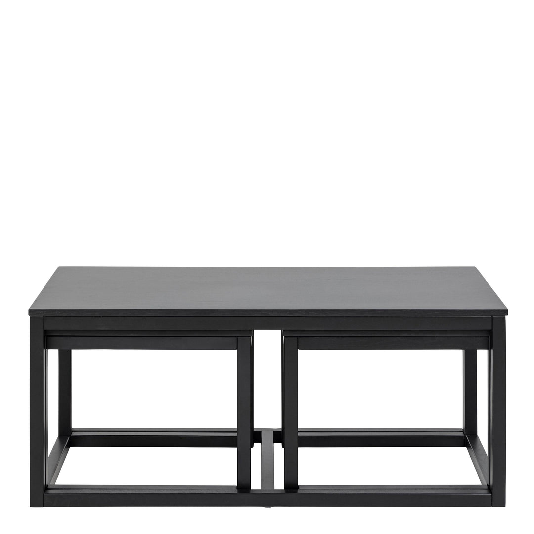 Cornus Square/Coffee Table Set in Matt Black - TidySpaces