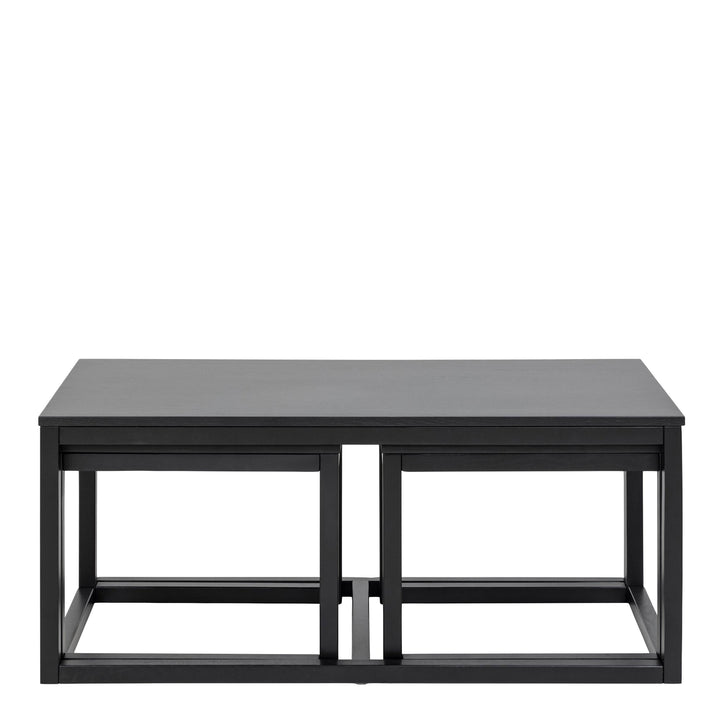 Cornus Square/Coffee Table Set in Matt Black - TidySpaces