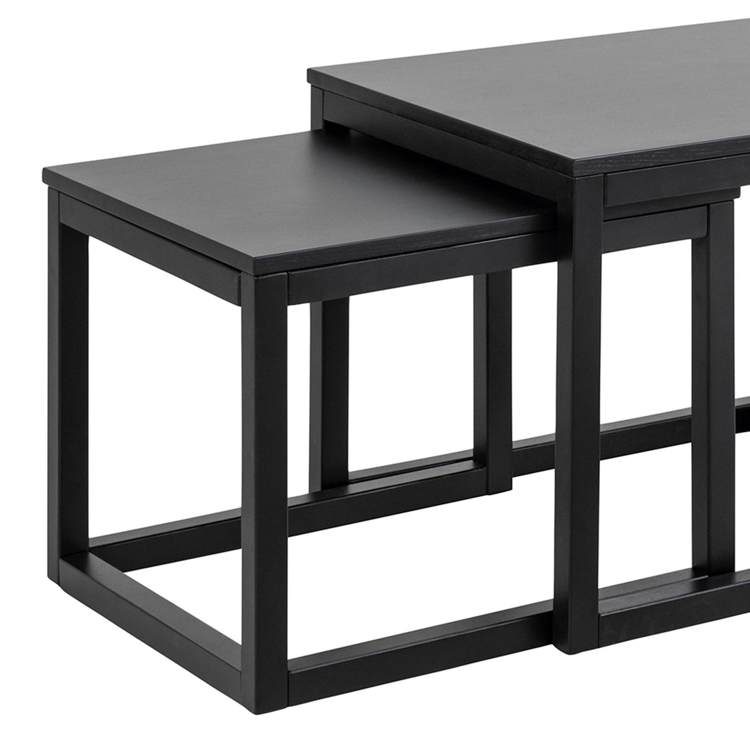 Cornus Square/Coffee Table Set in Matt Black - TidySpaces