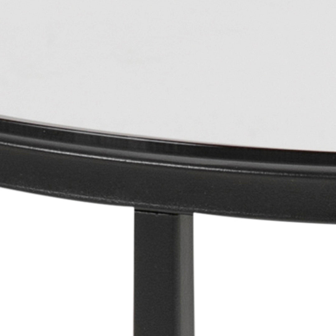 Cross Round Metal Side Table with Smoked Glass Top - TidySpaces