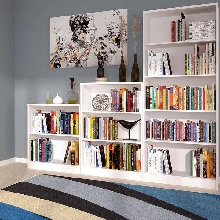 4 You Medium Wide Bookcase in Pearl White - TidySpaces