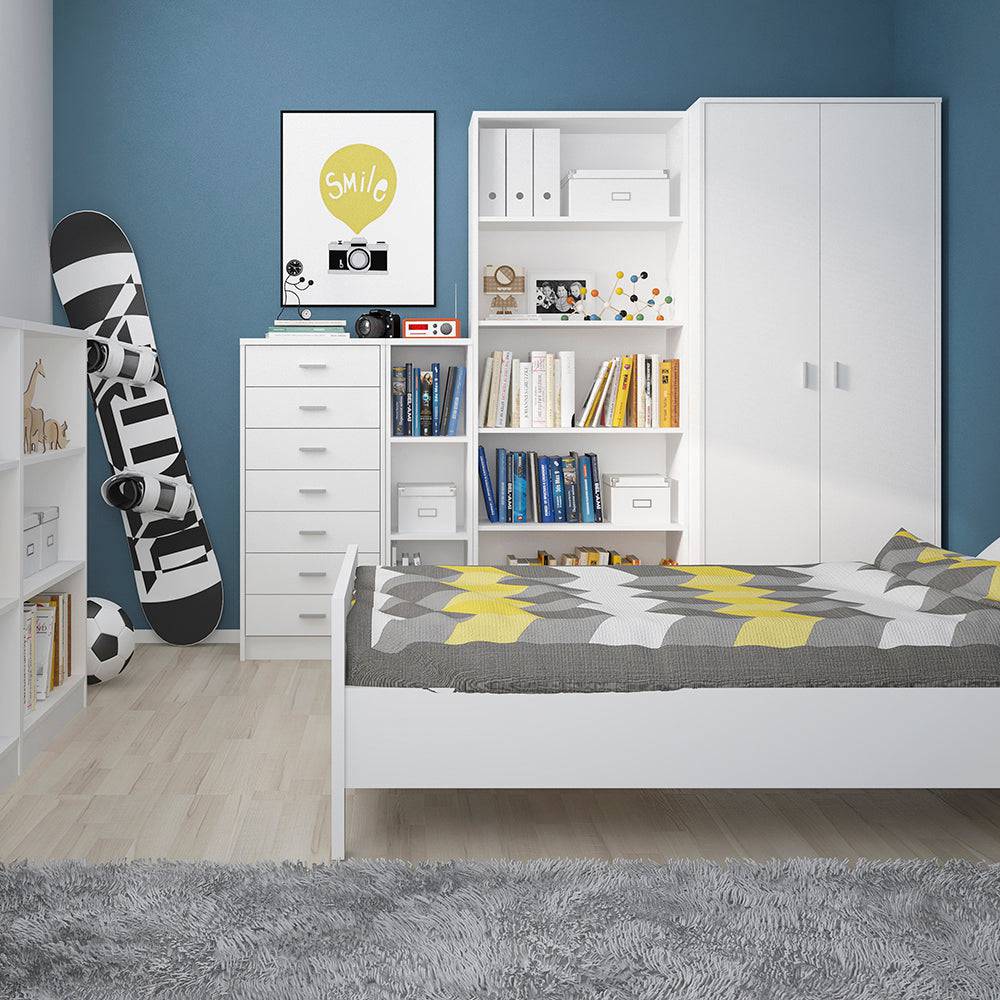 4 You Tall Narrow Bookcase in Pearl White - TidySpaces