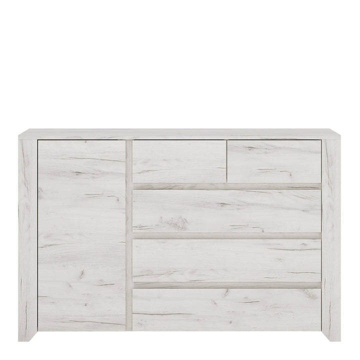 Angel 1 Door 2+3 drawer Chest in White Craft Oak - TidySpaces