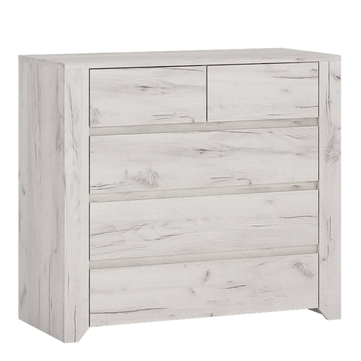 Angel 2+3 Chest of Drawers in White Craft Oak - TidySpaces