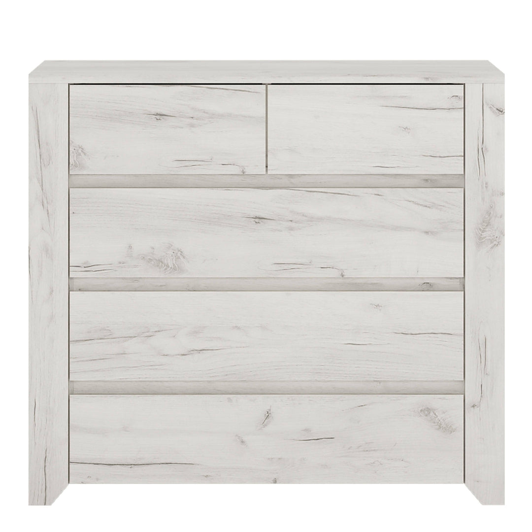 Angel 2+3 Chest of Drawers in White Craft Oak - TidySpaces