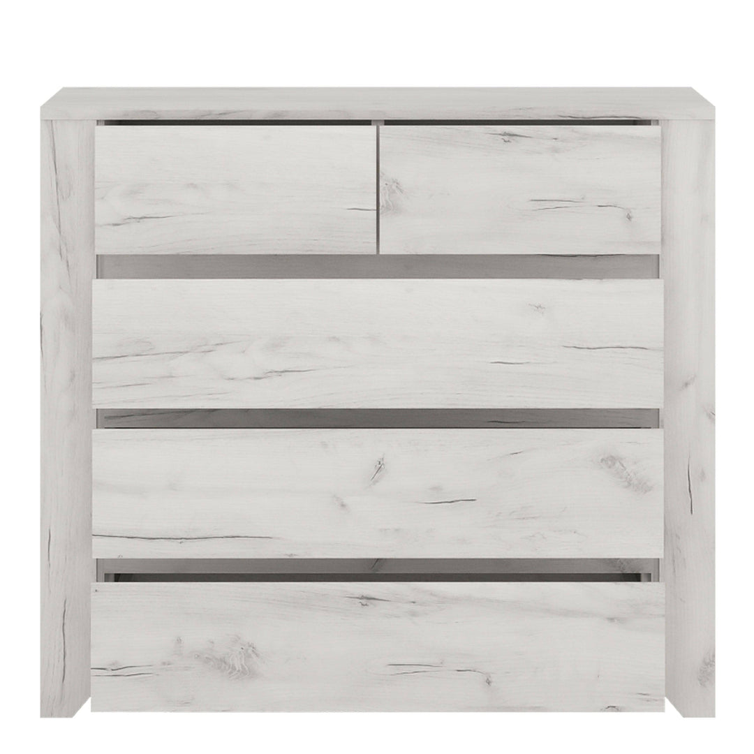 Angel 2+3 Chest of Drawers in White Craft Oak - TidySpaces