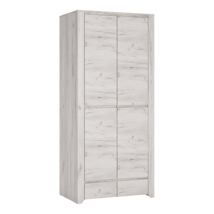 Angel 2 Door 2 Drawer Fitted Wardrobe in White Craft Oak - TidySpaces