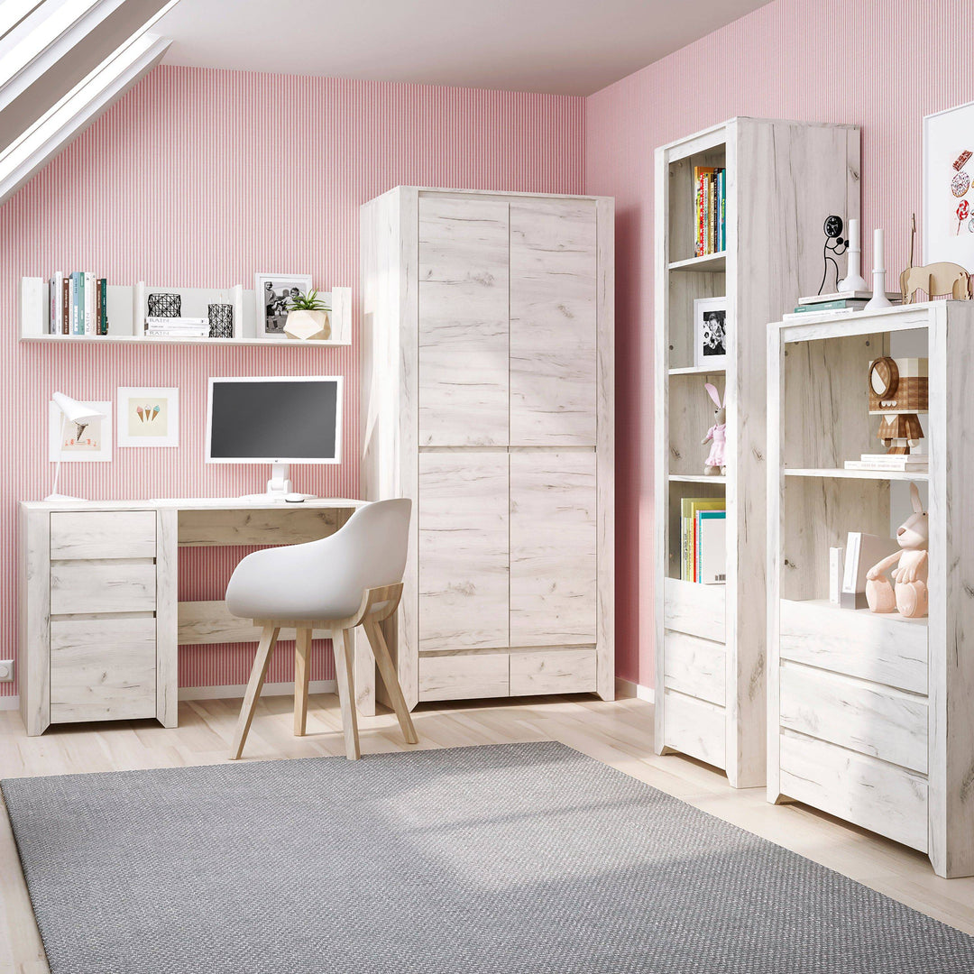 Angel 2 Door 2 Drawer Fitted Wardrobe in White Craft Oak - TidySpaces