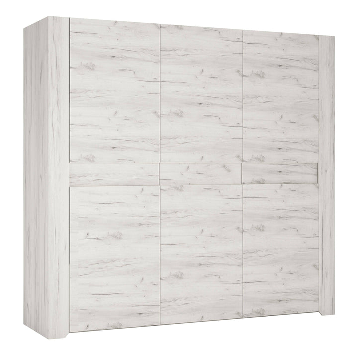 Angel 3 door wardrobe in White Craft Oak - TidySpaces