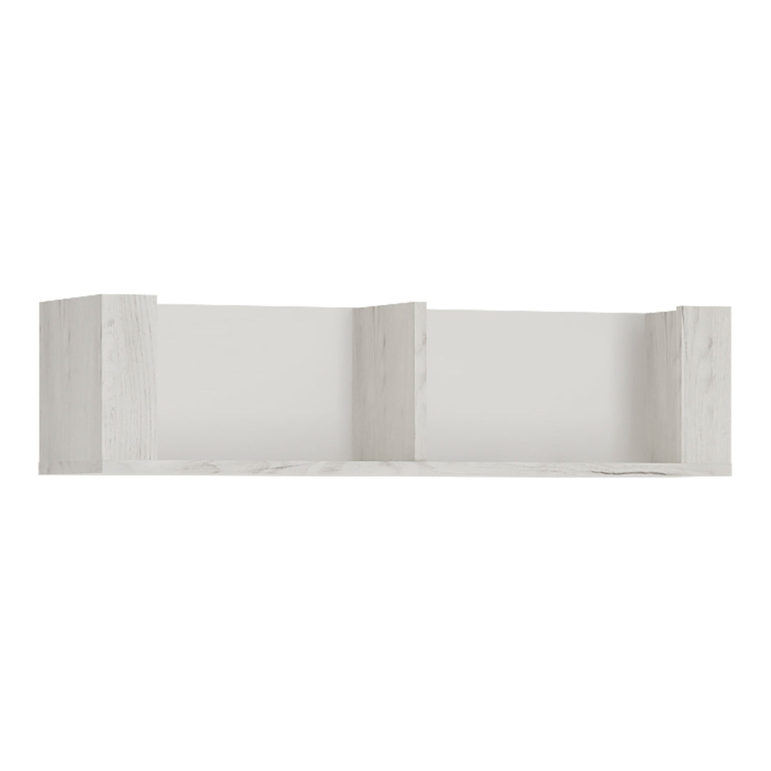 Angel 84cm Wall Shelf in White Craft Oak - TidySpaces