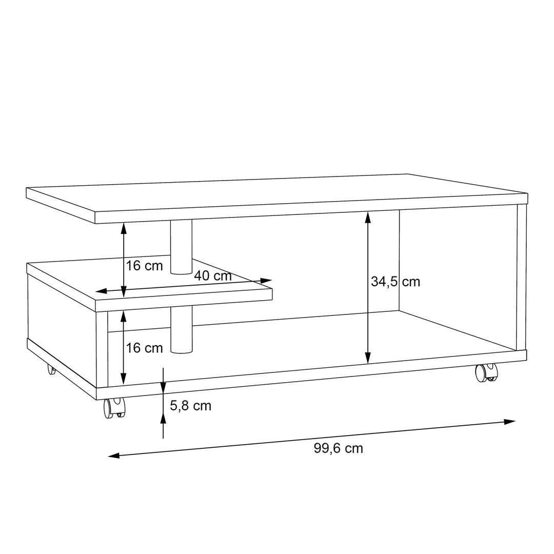 Bailey Coffee Table in Concrete Grey - TidySpaces