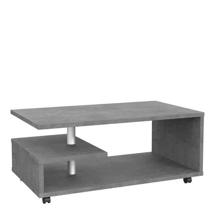 Bailey Coffee Table in Concrete Optic Dark Grey - TidySpaces