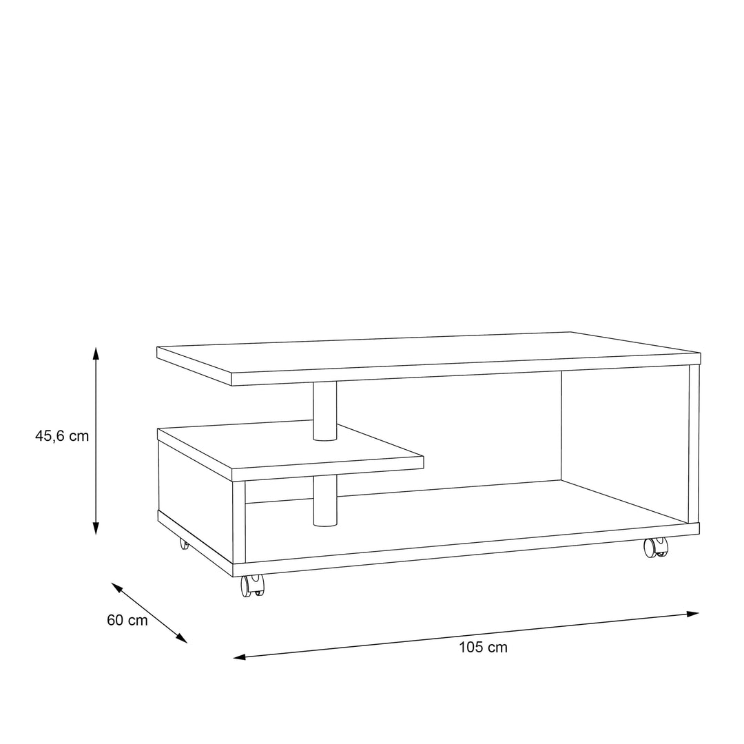 Bailey Coffee Table in Concrete Optic Dark Grey - TidySpaces