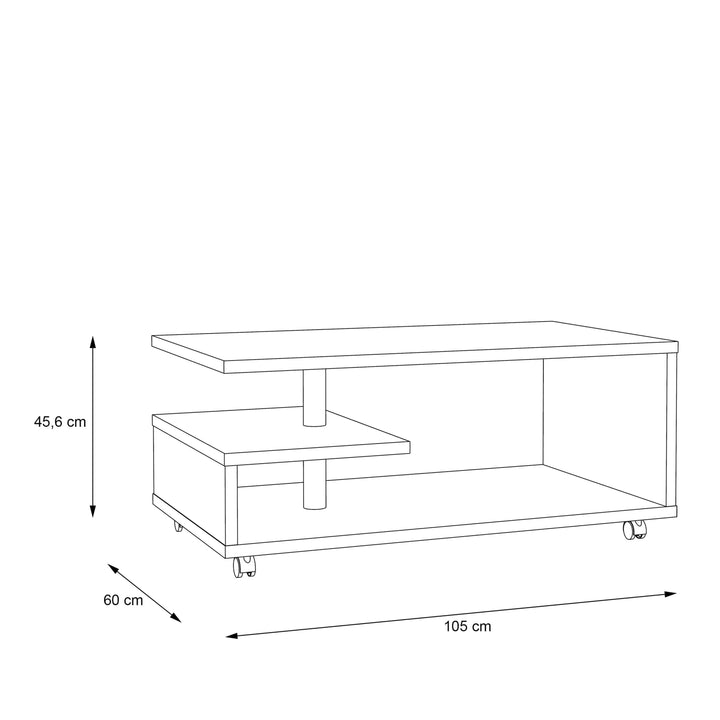 Bailey Coffee Table in Concrete Optic Dark Grey - TidySpaces