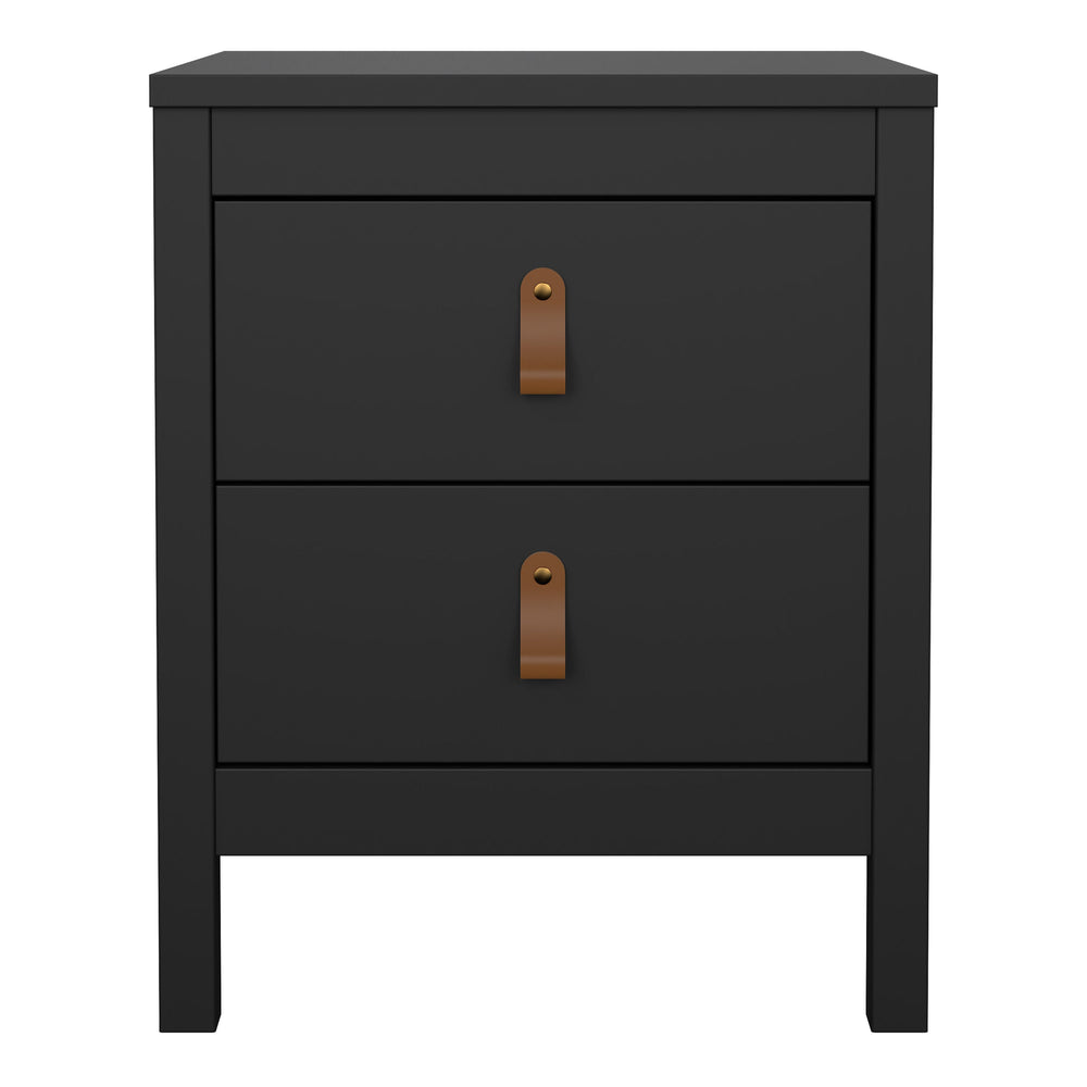 Barcelona Bedside Table 2 drawers in Matt Black - TidySpaces