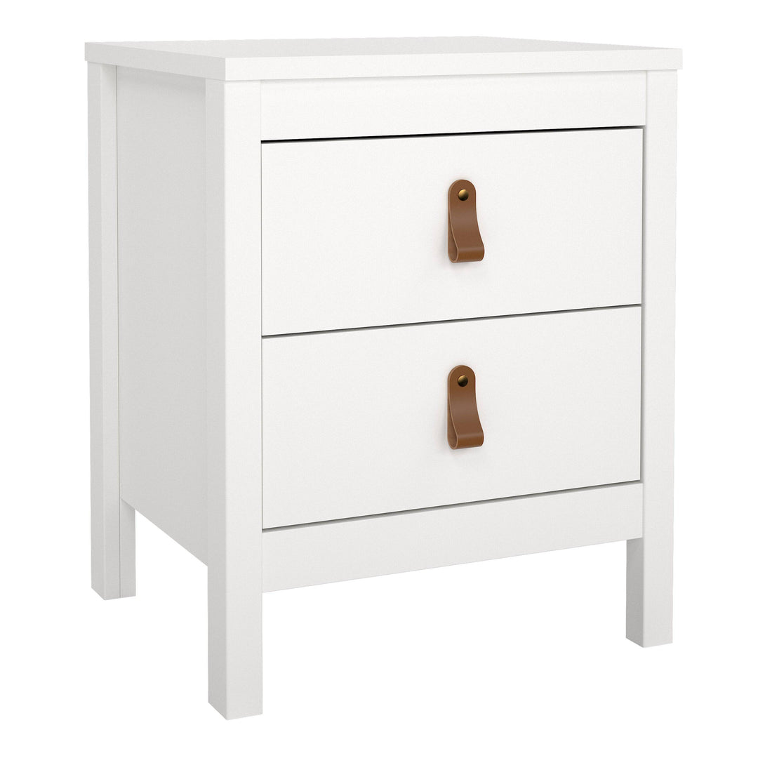 Barcelona Bedside Table 2 drawers in White - TidySpaces