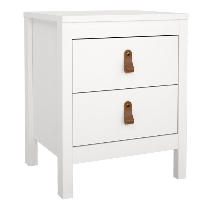 Barcelona Bedside Table 2 drawers in White - TidySpaces