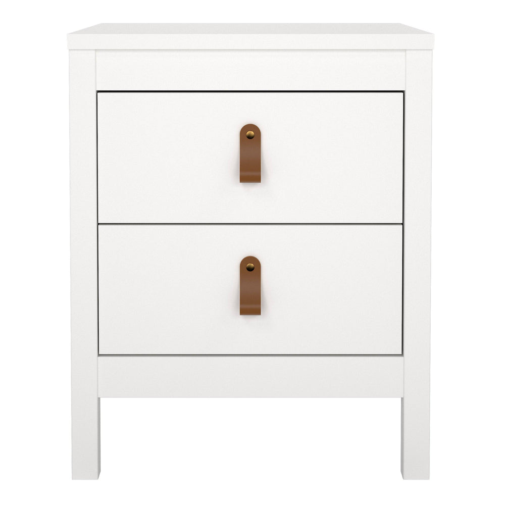 Barcelona Bedside Table 2 drawers in White - TidySpaces