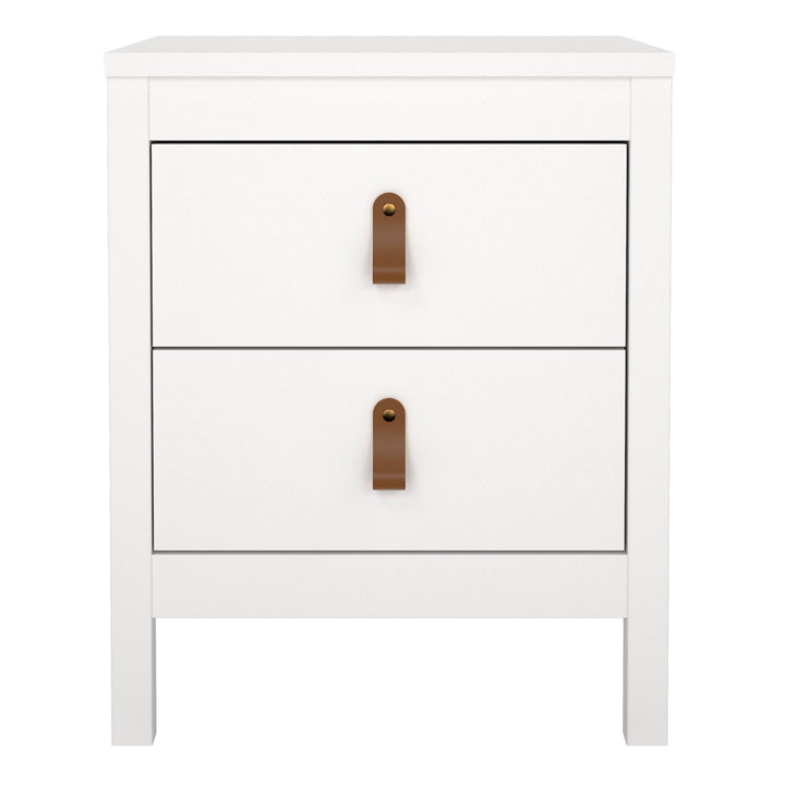 Barcelona Bedside Table 2 drawers in White - TidySpaces