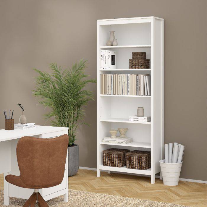 Barcelona Bookcase in White - TidySpaces