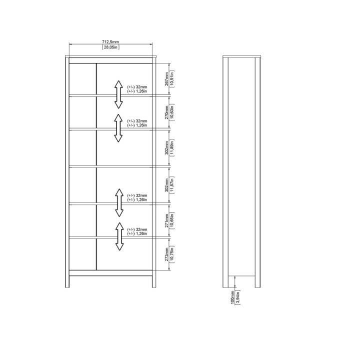 Barcelona Bookcase in White - TidySpaces