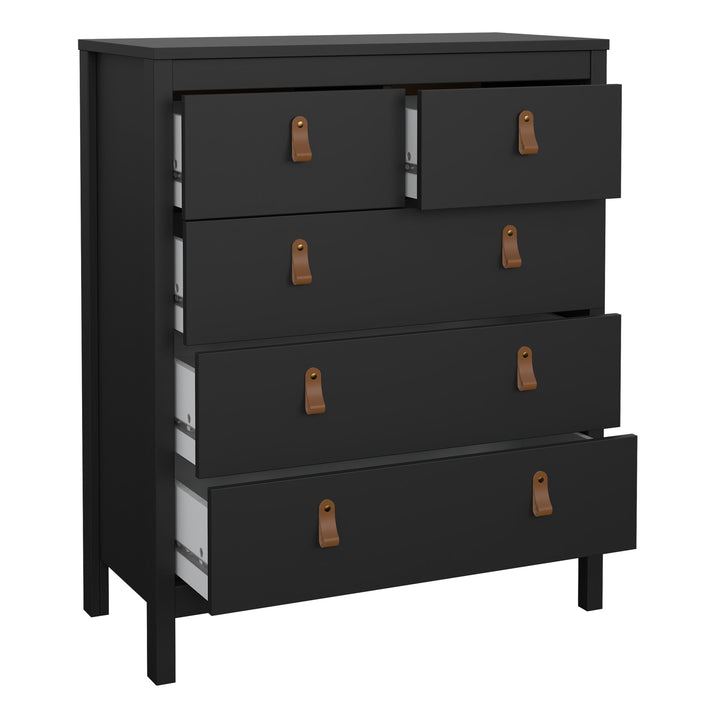 Barcelona Chest 3+2 drawers in Matt Black - TidySpaces