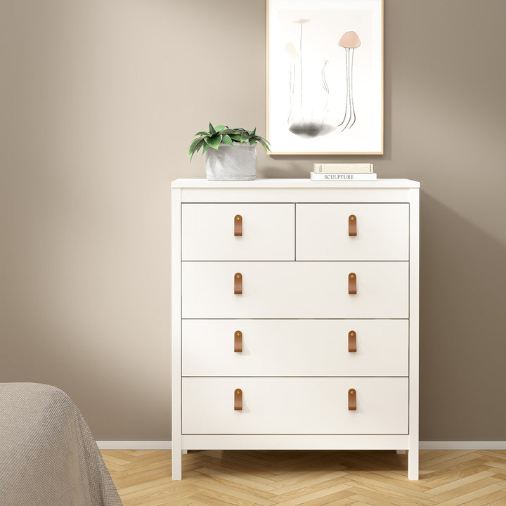 Barcelona Chest 3+2 drawers in White - TidySpaces