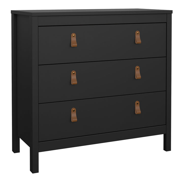 Barcelona Chest 3 drawers in Matt Black - TidySpaces