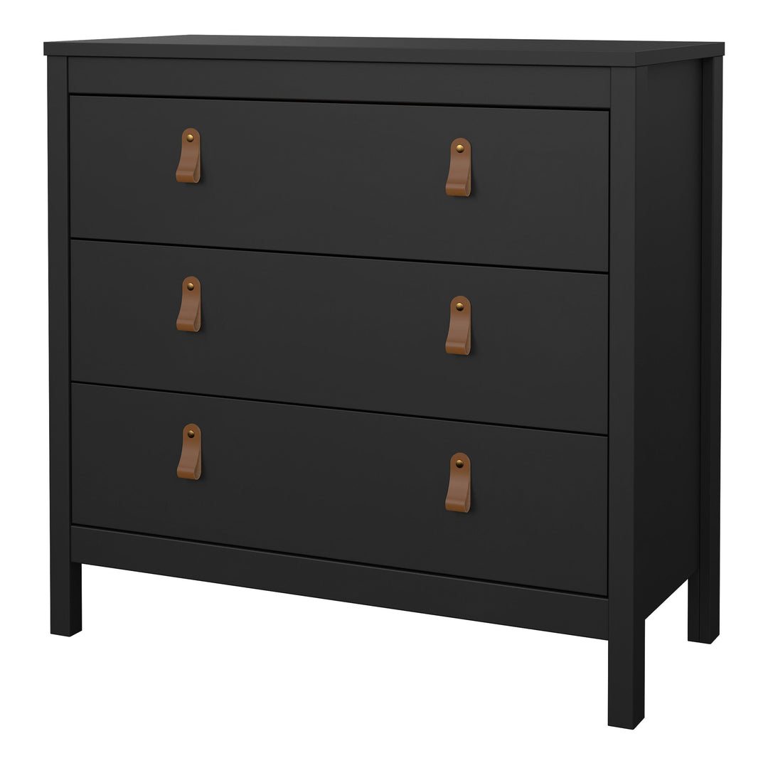 Barcelona Chest 3 drawers in Matt Black - TidySpaces