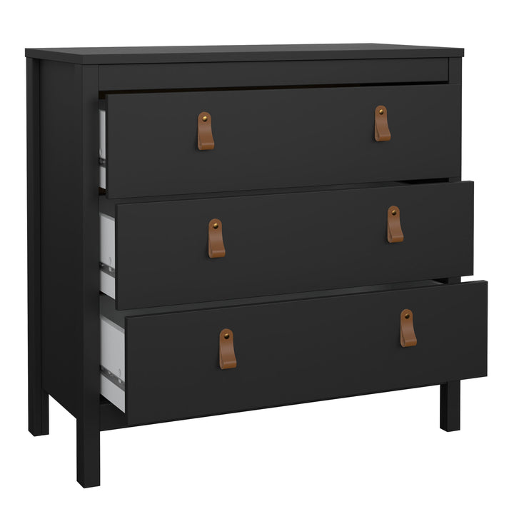 Barcelona Chest 3 drawers in Matt Black - TidySpaces