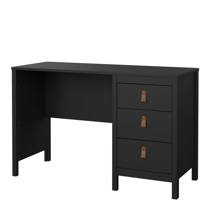 Barcelona Desk 3 drawers Matt Black - TidySpaces