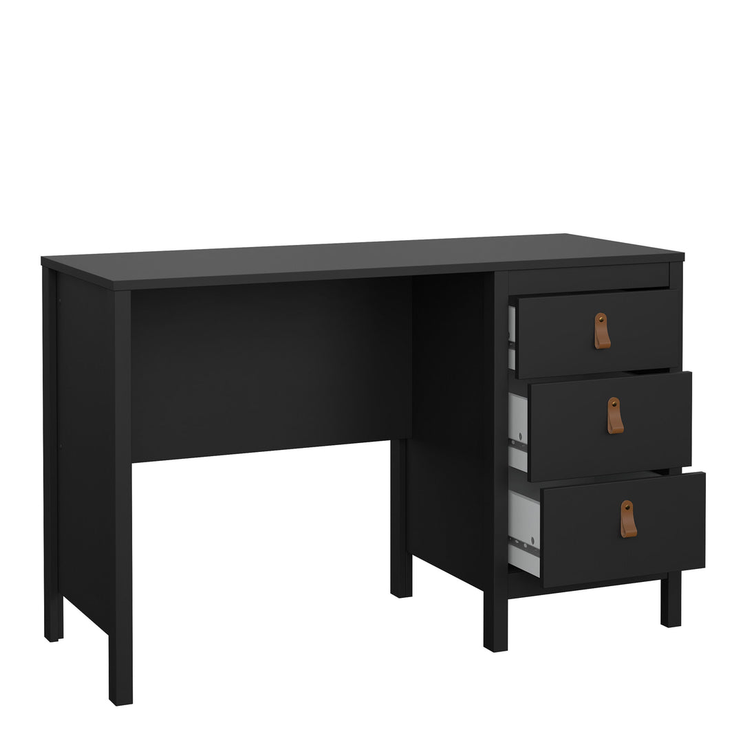 Barcelona Desk 3 drawers Matt Black - TidySpaces