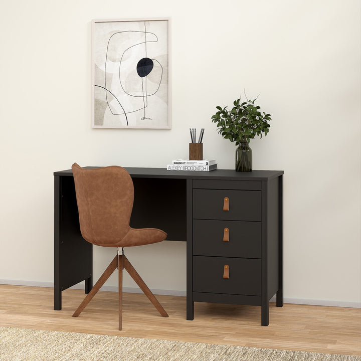 Barcelona Desk 3 drawers Matt Black - TidySpaces