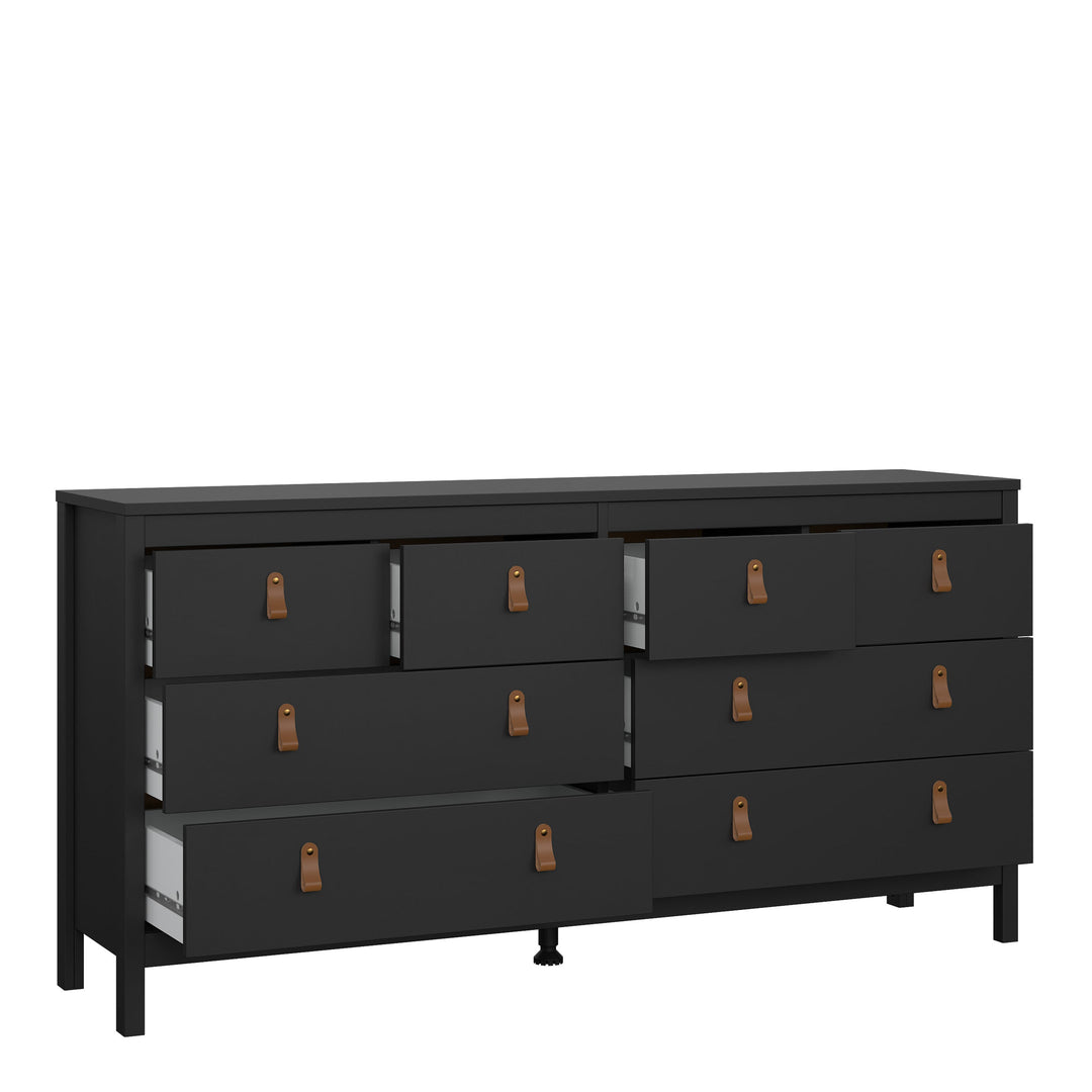 Barcelona Double dresser 4+4 drawers in Matt Black - TidySpaces