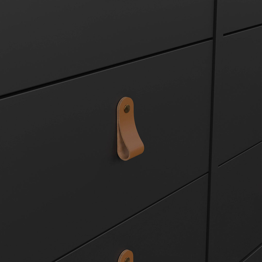 Barcelona Double dresser 4+4 drawers in Matt Black - TidySpaces