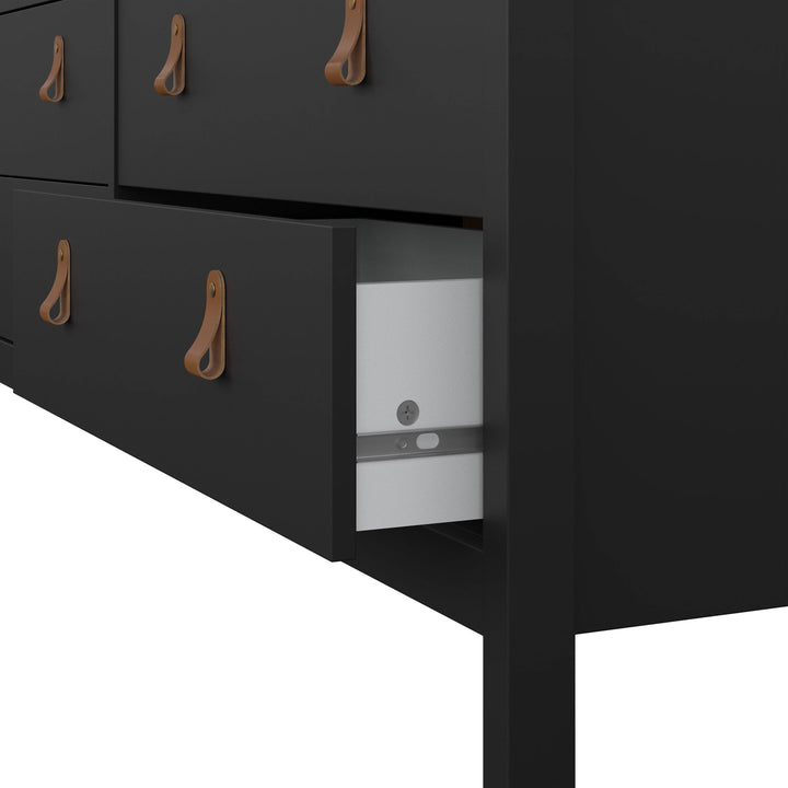 Barcelona Double dresser 4+4 drawers in Matt Black - TidySpaces