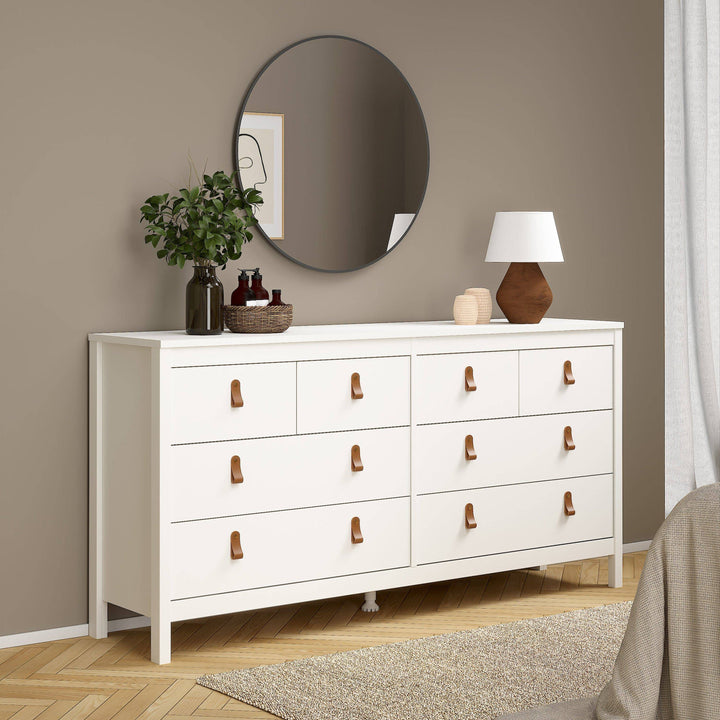 Barcelona Double dresser 4+4 drawers in White - TidySpaces