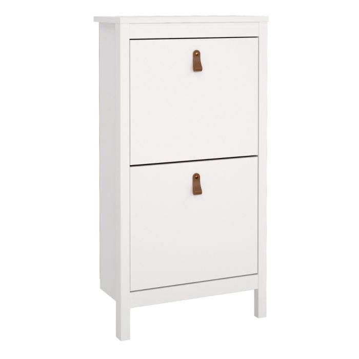 Barcelona Shoe Cabinet 2 Flap Door White - TidySpaces