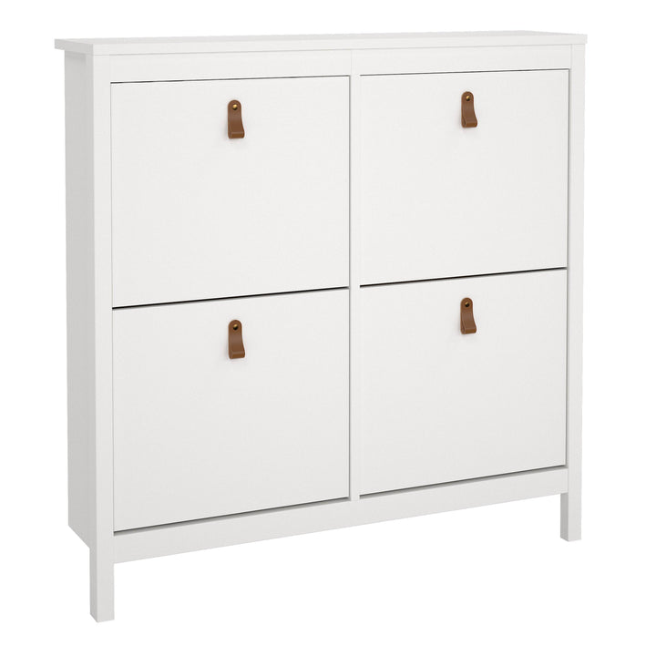 Barcelona Shoe cabinet 4 compartments in White - TidySpaces