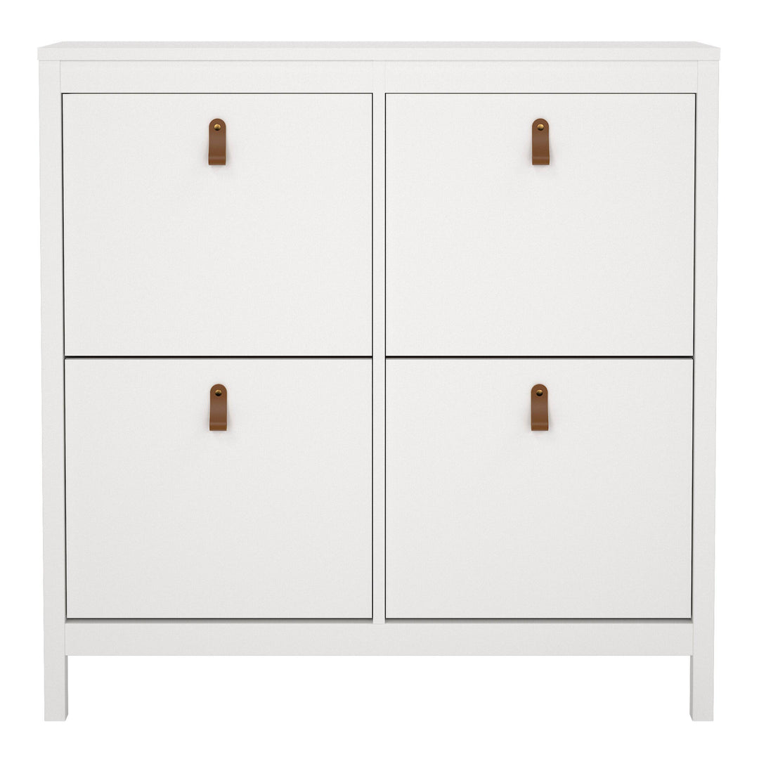 Barcelona Shoe cabinet 4 compartments in White - TidySpaces