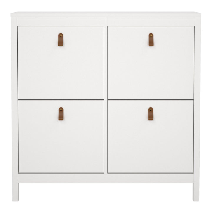 Barcelona Shoe cabinet 4 compartments in White - TidySpaces