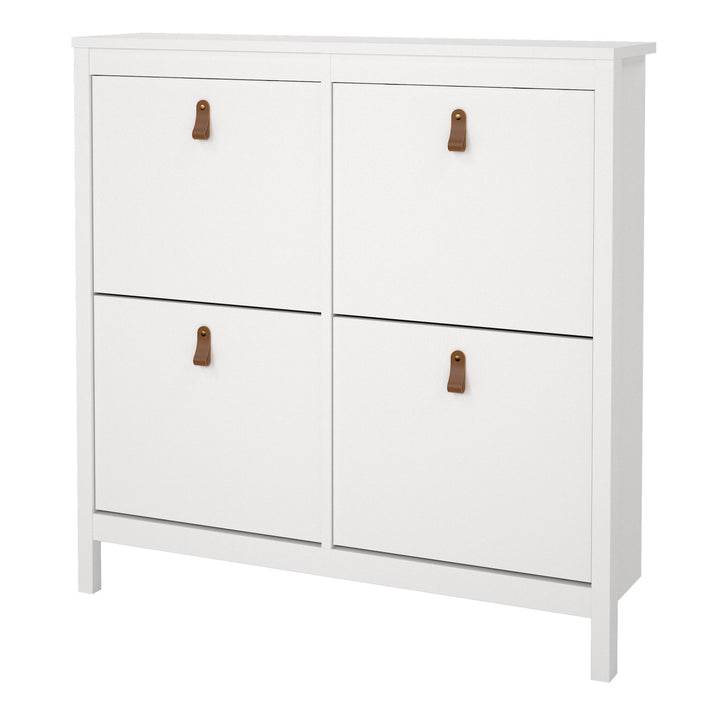 Barcelona Shoe cabinet 4 compartments in White - TidySpaces