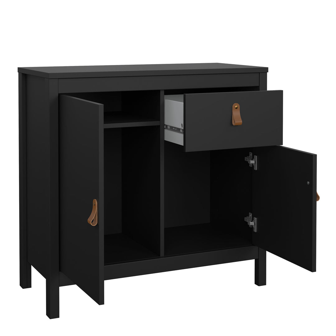 Barcelona Sideboard 2 doors + 1 drawer in Matt Black - TidySpaces