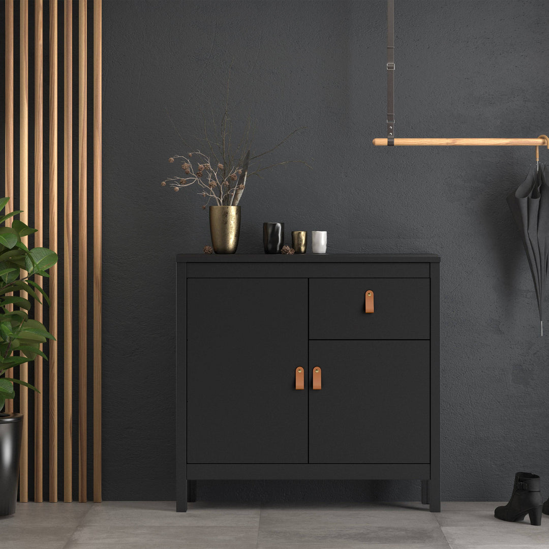 Barcelona Sideboard 2 doors + 1 drawer in Matt Black - TidySpaces