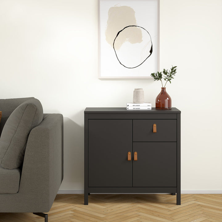 Barcelona Sideboard 2 doors + 1 drawer in Matt Black - TidySpaces