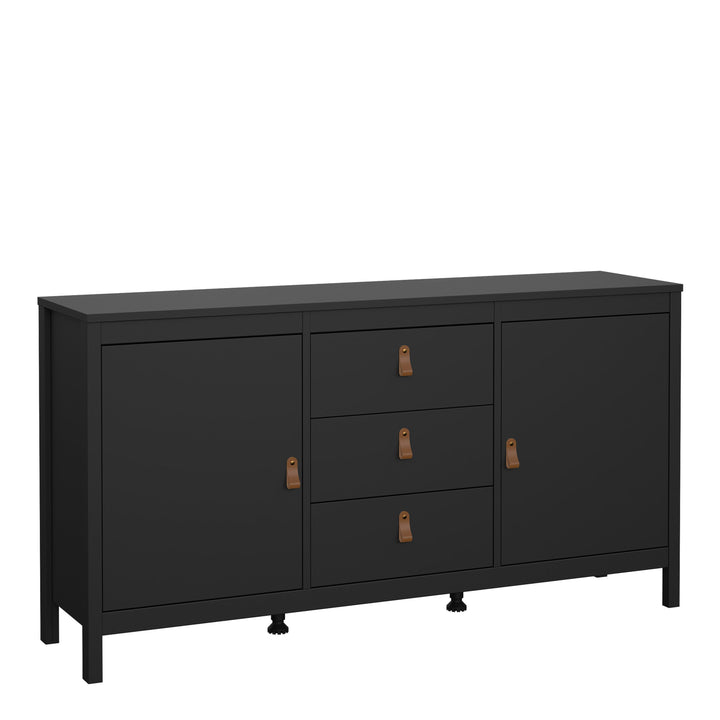 Barcelona Sideboard 2 doors + 3 drawers  in Matt Black - TidySpaces