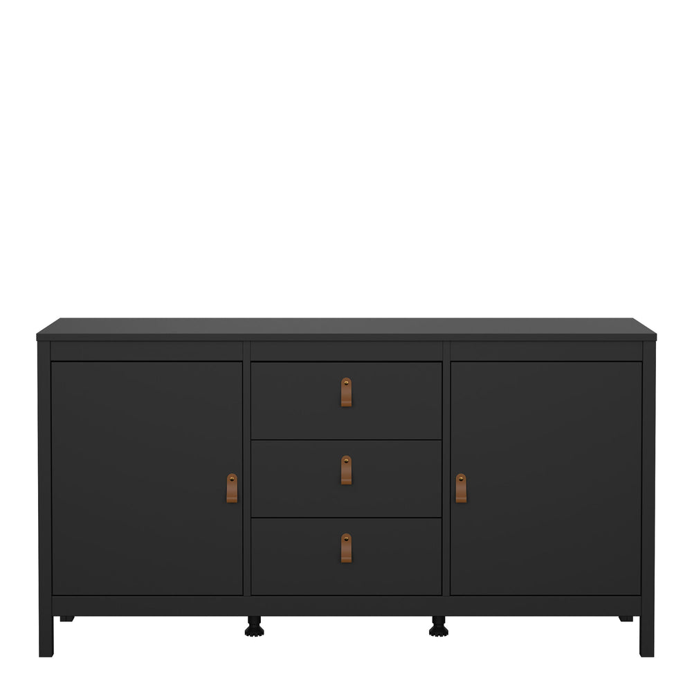 Barcelona Sideboard 2 doors + 3 drawers  in Matt Black - TidySpaces